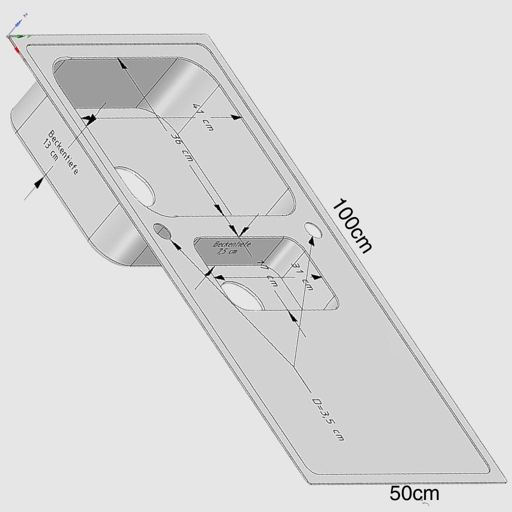 Dubbele Spoelbak 100x50cm RVS – 1.5 Bak – Luxe & Eenvoudige Montage | SOYSALS®