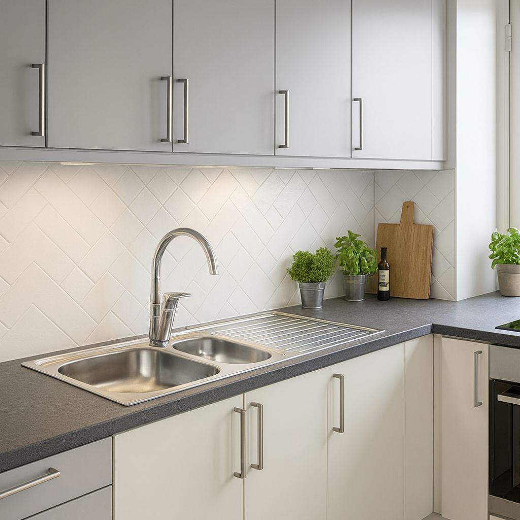 Spoelbak keuken RVS 50 x 100 cm – 1,5 Bak – RVS – Inclusief Montagepakket