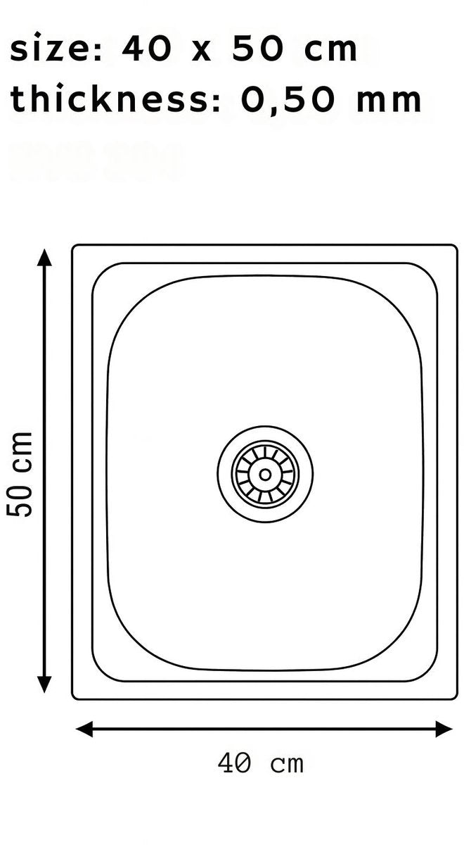 spoelbak keuken RSV 40x50cm – roestvrijstalen