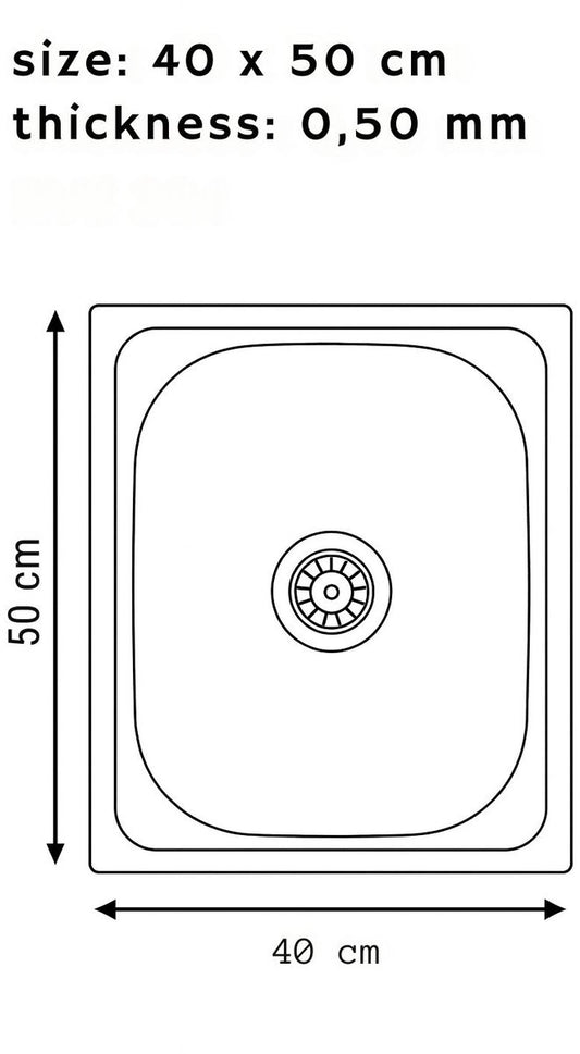 spoelbak keuken RSV 40x50cm – roestvrijstalen