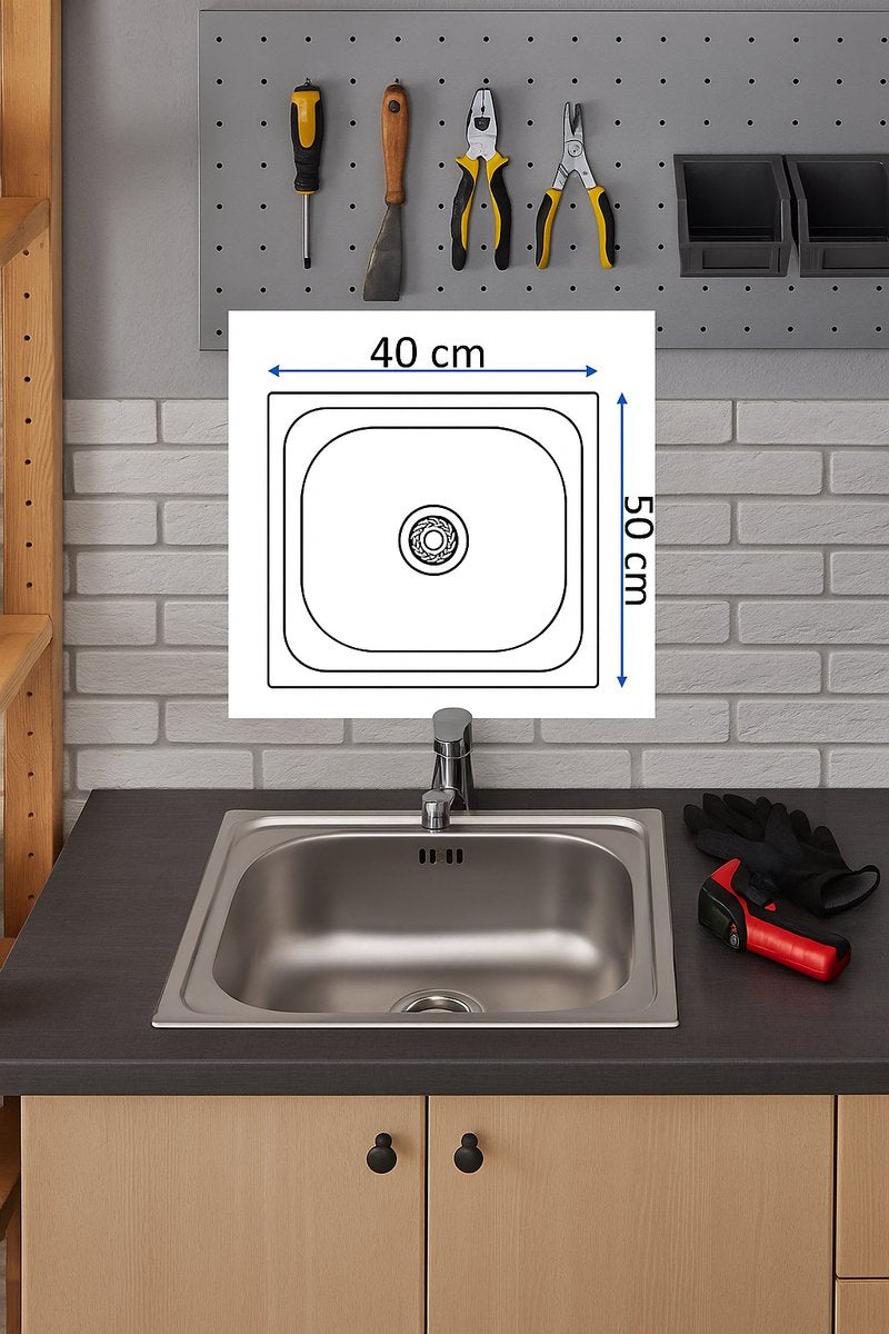 spoelbak keuken RSV 40x50cm – roestvrijstalen