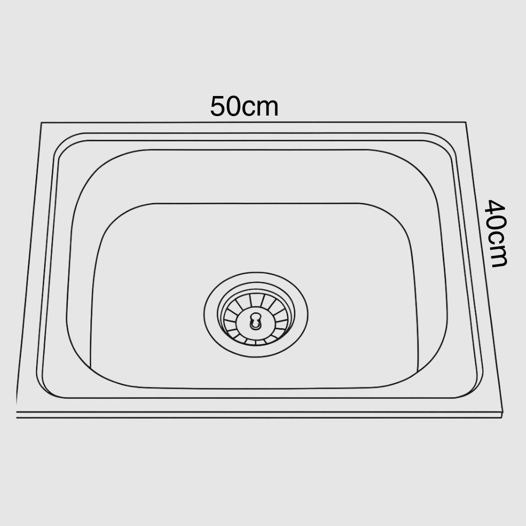 spoelbak keuken 40 x 50 cm RVS – Inclusief Montagepakket