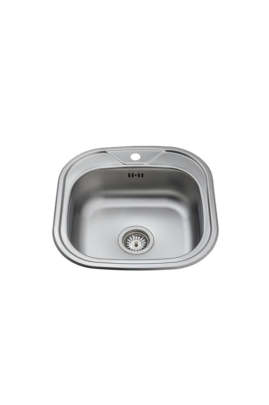 spoelbak keuken RSV 48 x 48 cm – Vierkante Spoelbak – Opbouw / Onderbouw / Inleg – Compleet met Afvoerset RSV 304