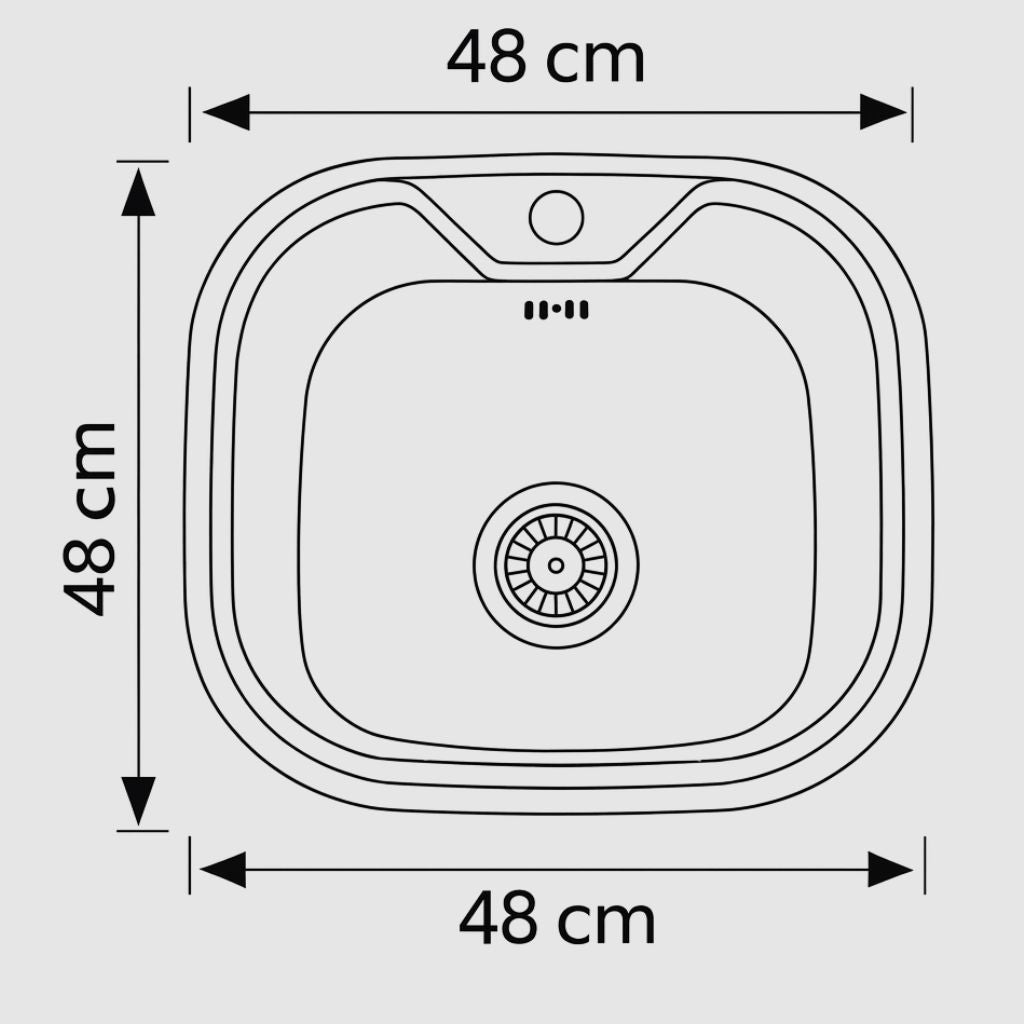 spoelbak keuken 48 x 48 cm – RVS – Inclusief Montagepakket | SOYSALS®