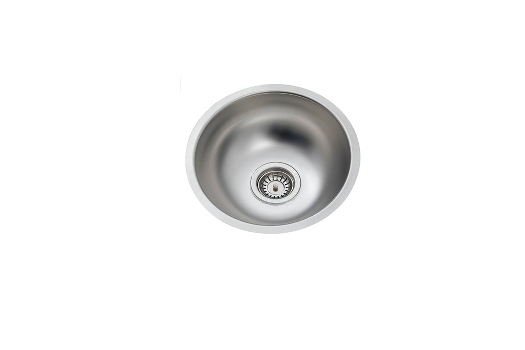 Spoelbak keuken Ronde RVS 34cm – onderbouw Keukenwasbak – Roestvrij Staal – Inclusief Montagemateriaal