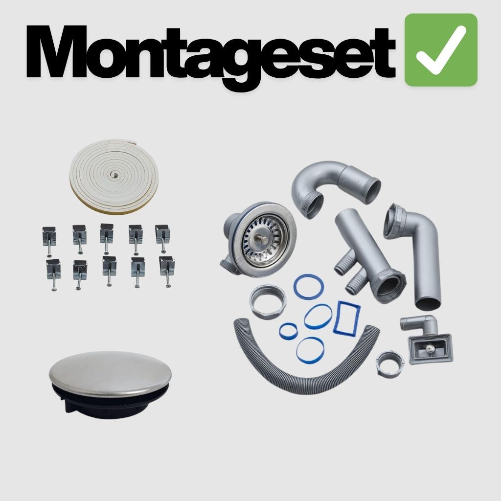 spoelbak keuken 100x50 cm RVS – Inclusief Montagepakket