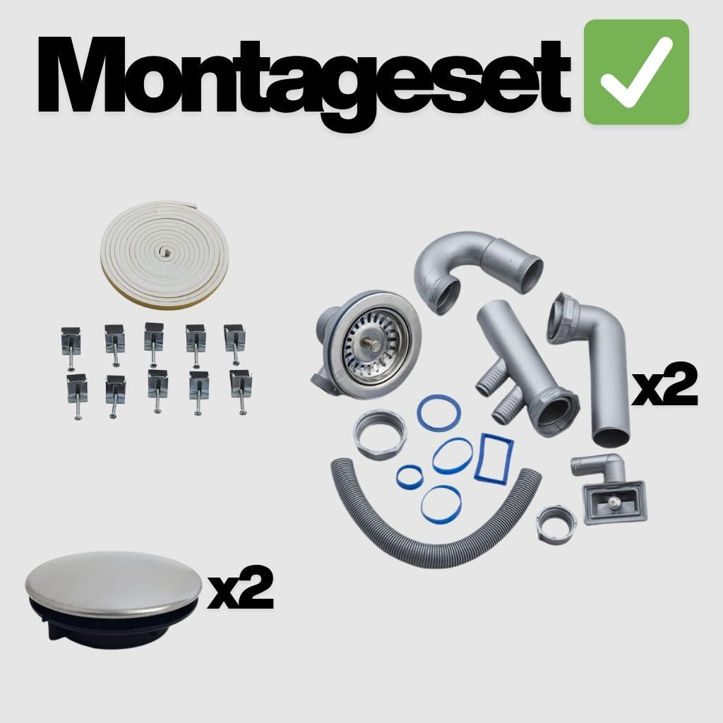 Dubbele Spoelbak 100x50cm RVS – 1.5 Bak – Luxe & Eenvoudige Montage | SOYSALS®